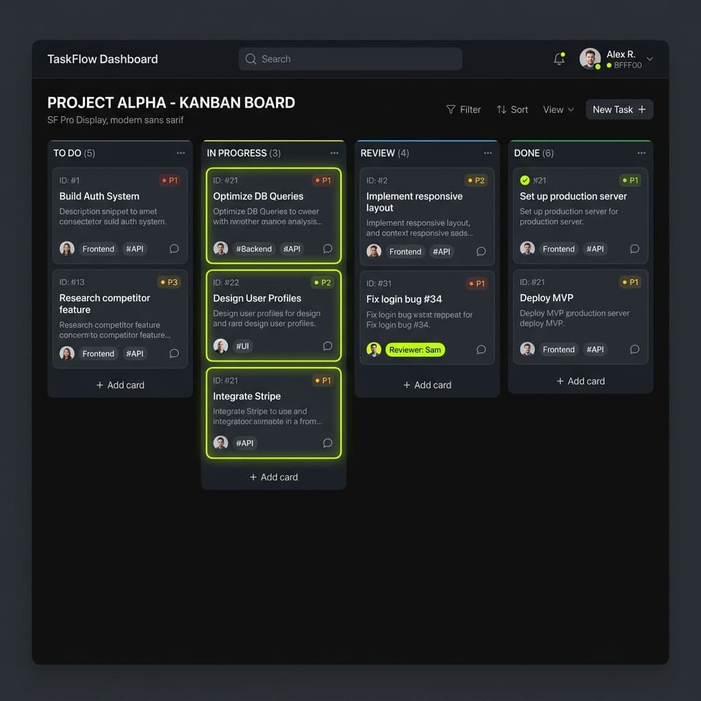 Dashboard Kanban